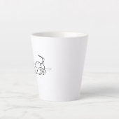 面白い線画のソーセージ犬コーヒーマグ カフェラテマグ (正面)