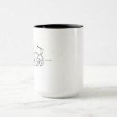 面白い線画のソーセージ犬コーヒーマグ マグカップ (中央)