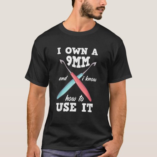 面白い編み物 かぎ針編み Tシャツ (正面)