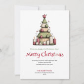 面白い編集可能なクリスマスツリーグリーティングカード シーズンカード (正面)