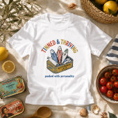 面白い缶詰めの魚 サーディン 漁師 コア レトロ Tシャツ