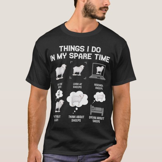 面白い羊愛好家の事柄 私は Meme デザインをする Tシャツ (正面)