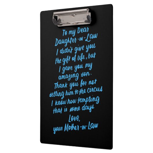 面白い義理の娘へ 私の愛する義理の娘へ クリップボード (左)