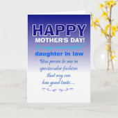 面白い義理の娘 母の日 カード (黄色い花)