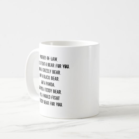 面白い義理の母へのギフトマグ コーヒーマグカップ (正面左)