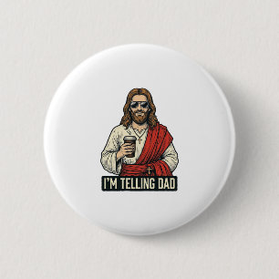 面白い聖父コーヒーヴィンテージ彫刻TシャツD 缶バッジ