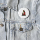 面白い聖父コーヒーヴィンテージ彫刻TシャツD 缶バッジ (インサイチュ)