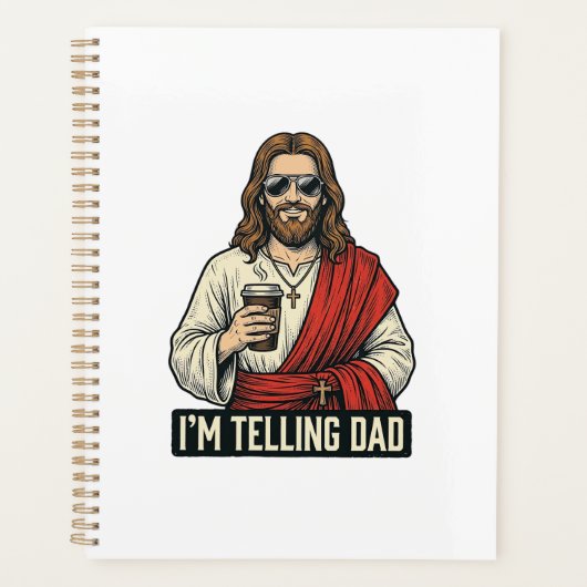 面白い聖父コーヒー ビンテージ 彫刻Tシャツ D プランナー手帳 (正面)