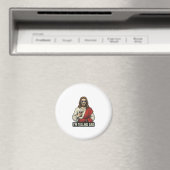面白い聖父コーヒー ビンテージ 彫刻Tシャツ D マグネット (インサイチュ (食洗機))