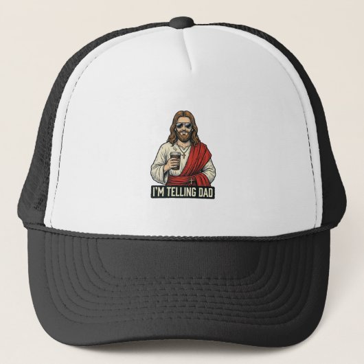 面白い聖父コーヒー ヴィンテージ 彫刻Tシャツ D キャップ (正面)