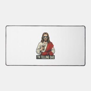 面白い聖父コーヒー ヴィンテージ 彫刻Tシャツ D デスクマット