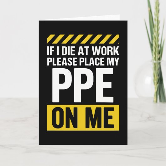 面白い職場安全対策 もし職場で死んだら私の カード (正面)