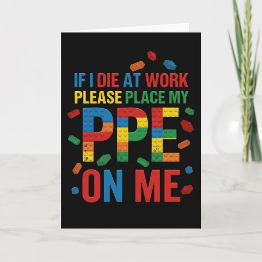 面白い職場安全標語 もし職場で死んだら私の遺体に カード (正面)