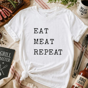 面白い肉食動物 肉を食べる 反復 Tシャツ