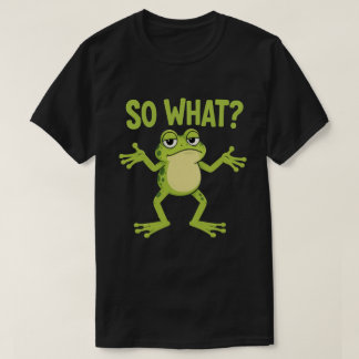 面白い肩をすくめるカエルTシャツ | 可愛いサークスティックなカエル Tシャツ
