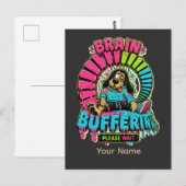 面白い脳バッファリングTシャツ ポストカード (正面/裏面)