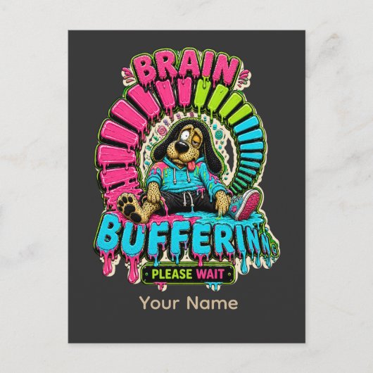 面白い脳バッファリングTシャツ ポストカード (正面)