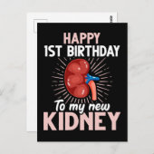面白い腎臓移植記念日 ポストカード (正面/裏面)