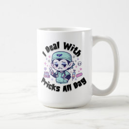 面白い臨床検査技師 かわいいヴァンパイア サラリーマン風刺Tシャツ コーヒーマグカップ