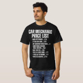 面白い自動車整備士の価格表 Tシャツ (正面フル)