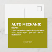 面白い自動車整備士の定義ギフト ポストカード (正面/裏面)