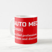 面白い自動車整備士の定義 コーヒーマグカップ (正面左)