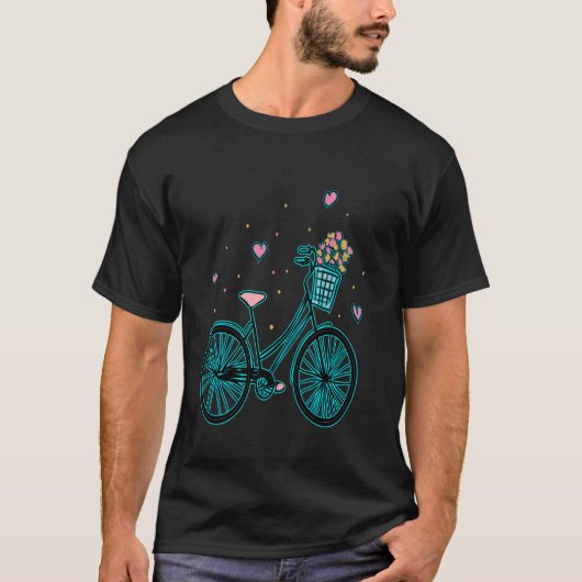 面白い自転車サイクリングフラワー自転車花バイクG Tシャツ (正面)