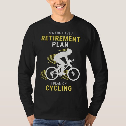 面白い自転車引退計画 自転車 サイクリスト バイク Tシャツ (正面)