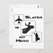 面白い航空会社Tシャツ スレーターは私のヒーロー ポストカード (正面/裏面)