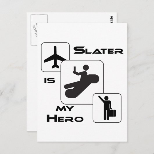 面白い航空会社Tシャツ スレーターは私のヒーロー ポストカード (正面/裏面)