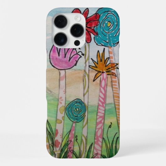 面白い花と茎 iPhoneケース (裏面)