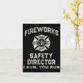 面白い花火安全監督バン隊の消防士 カード (黄色い花)