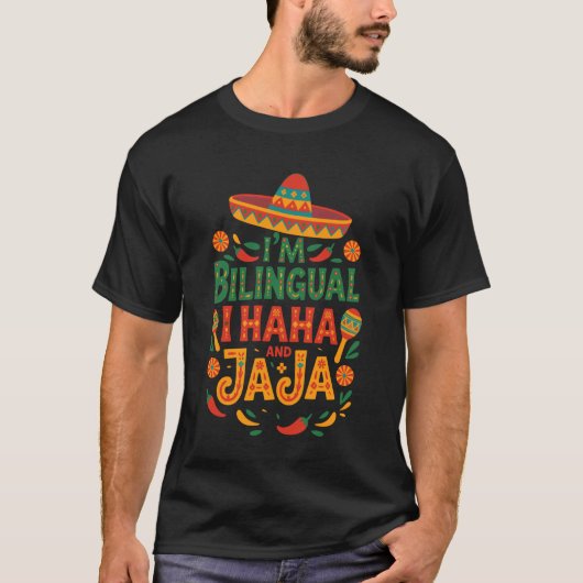 面白い英語とスペイン語の先生 Tシャツ (正面)