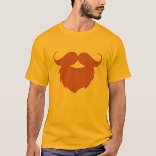 面白い茶色の口ひげ Tシャツ (正面)