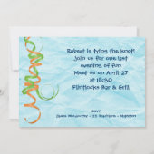 面白い虹色のテキスト独身パーティー 招待状 (裏面)