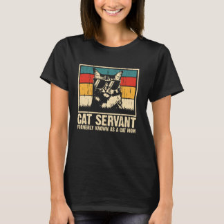 面白い蛾の猫メイド 元猫ママ Tシャツ