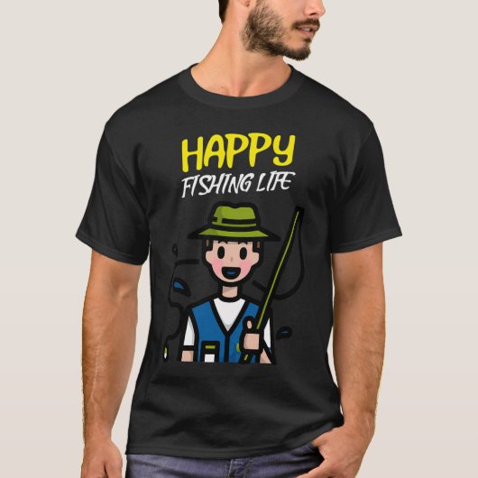 面白い表現 起きろ 起きろ 魚の時間だ Tシャツ (正面)