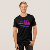 面白い複葉機の飛行機 トライブレンドTシャツ (正面全面)