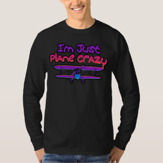 面白い複葉機の飛行機 Tシャツ
