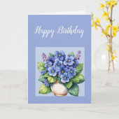 面白い観葉植物の誕生日カード カード (黄色い花)