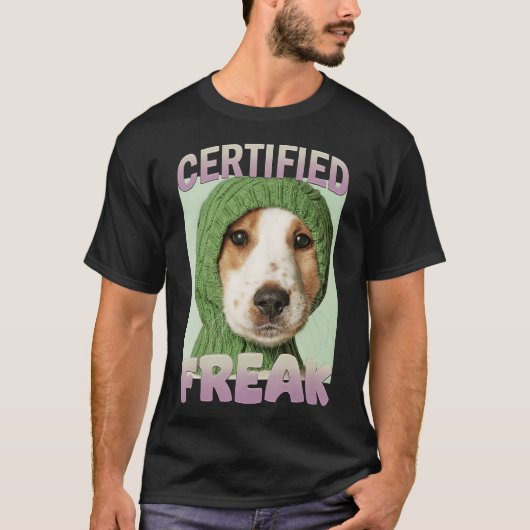 面白い認定フリーク犬のミーム - かわいいコーギー犬 Tシャツ (正面)