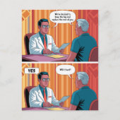 面白い誕生日おめでとう老齢シリーバースデー ポストカード (正面)