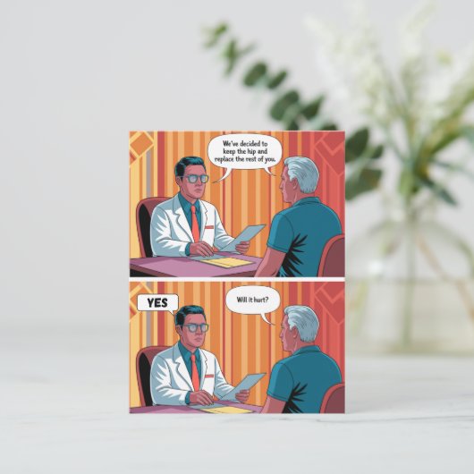 面白い誕生日おめでとう 老年 シリーバースデー ポストカード (スタンド正面)