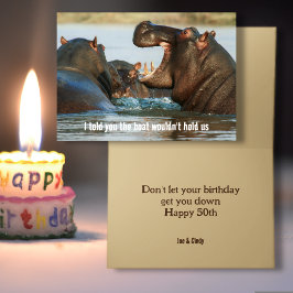 面白い誕生日しゃべるカバのカード カード