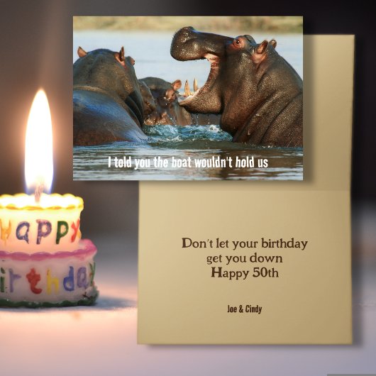 面白い誕生日しゃべるカバのカード カード
