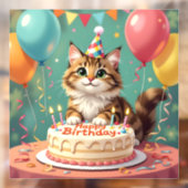 面白い誕生日の猫 ウィンドウサイン (シート2)