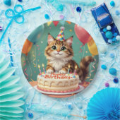 面白い誕生日の猫 ペーパープレート (パーティー)