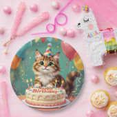 面白い誕生日の猫 ペーパープレート (パーティー)