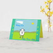 面白い誕生日カード、羊。 カード (黄色い花)