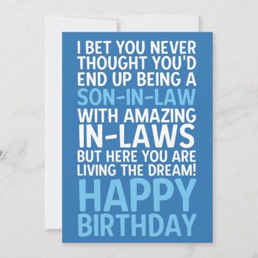 面白い誕生日カード　義理の息子へ 招待状 (正面)